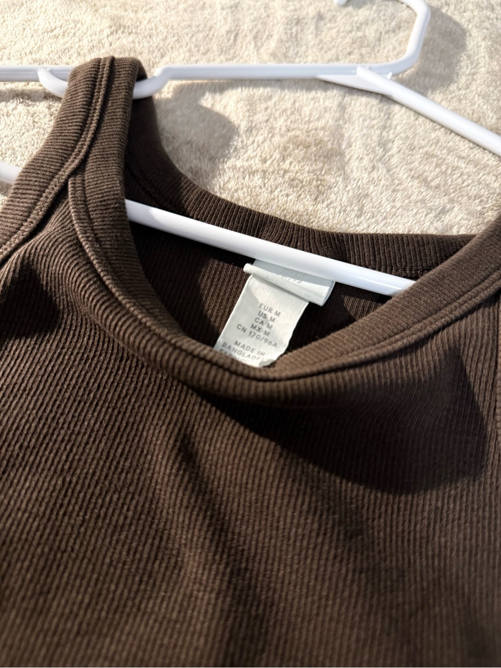 H&M - Chocolate Brown Ribbed Tank - Picture 4 of 4